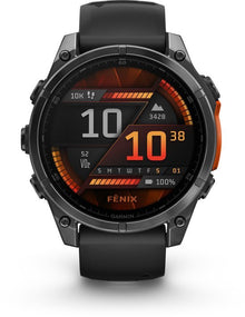 Garmin fēnix 8 - 47mm - AMOLED Multisport Smartwatch - 100+ sport - apps - LED Zaklamp - Microfoon en speaker - 10ATM Waterdicht - tot 16 dagen batterij - Donkergrijs/zwart - ION eCommerce - Smartwatch