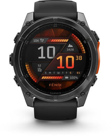 Garmin fēnix 8 - 51mm - AMOLED Multisport Smartwatch - 100+ sport - apps - LED Zaklamp - Microfoon en speaker - 10ATM Waterdicht - tot 29 dagen batterij - Donkergrijs/zwart - ION eCommerce - Smartwatch